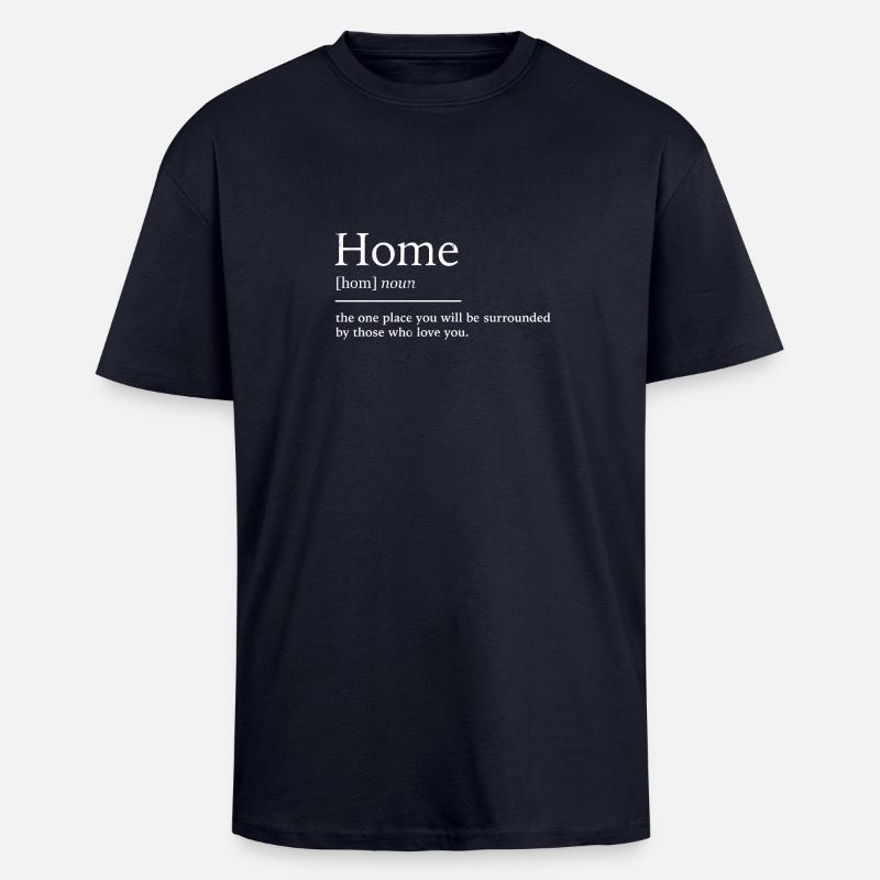 Home zuhause - Oversized Heavyweight Unisex T-Shirt - French Navy