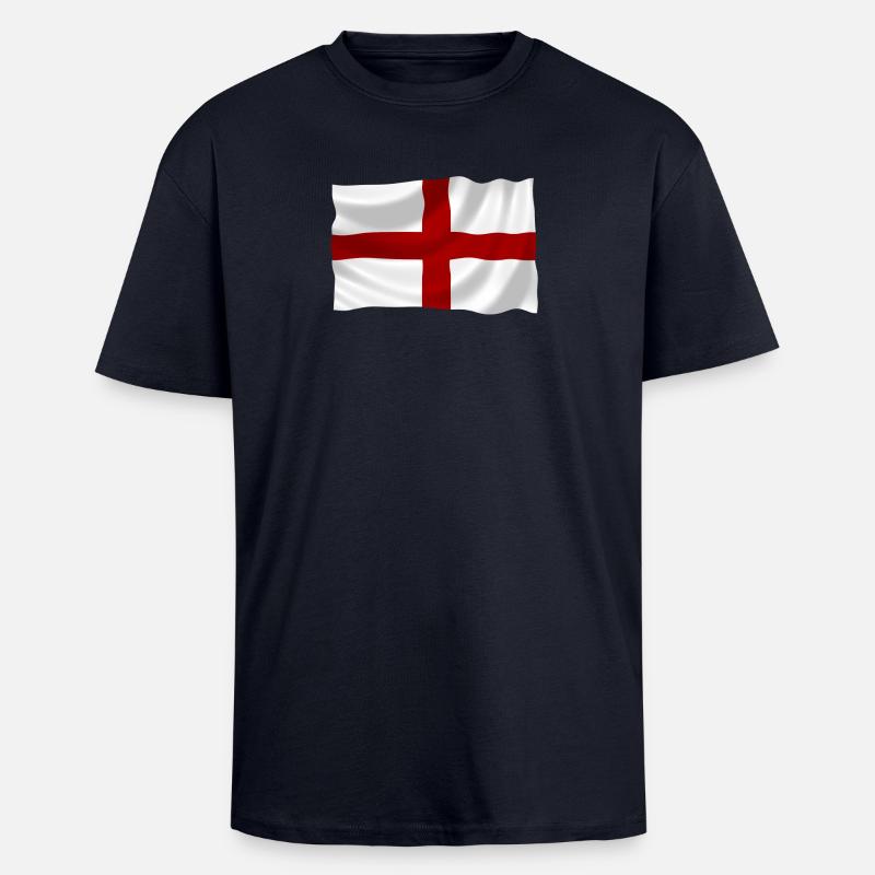 drapeau de l'Angleterre - T-shirt unisexe oversize épais - bleu marine
