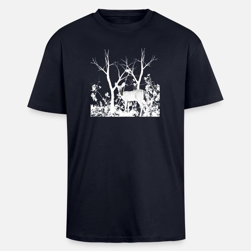 deer - Oversized Heavyweight Unisex T-Shirt - French Navy