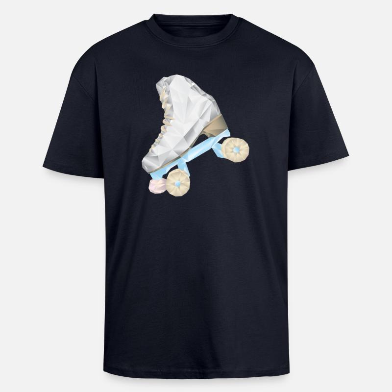 patin a roulette roller - T-shirt unisexe oversize épais - bleu marine