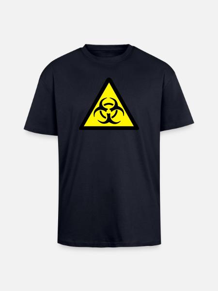 Avertissement Biohazard - T-shirt unisexe oversize épais - bleu marine