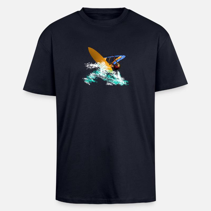 Windsurfing - Oversized Heavyweight Unisex T-Shirt - French Navy