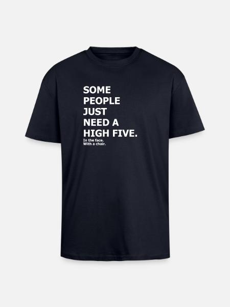 High Five - lustige zynisches Design - Oversized Heavyweight Unisex T-Shirt - French Navy