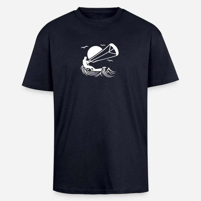 Kitesurfer Geschenkidee - Oversized Heavyweight Unisex T-Shirt - French Navy