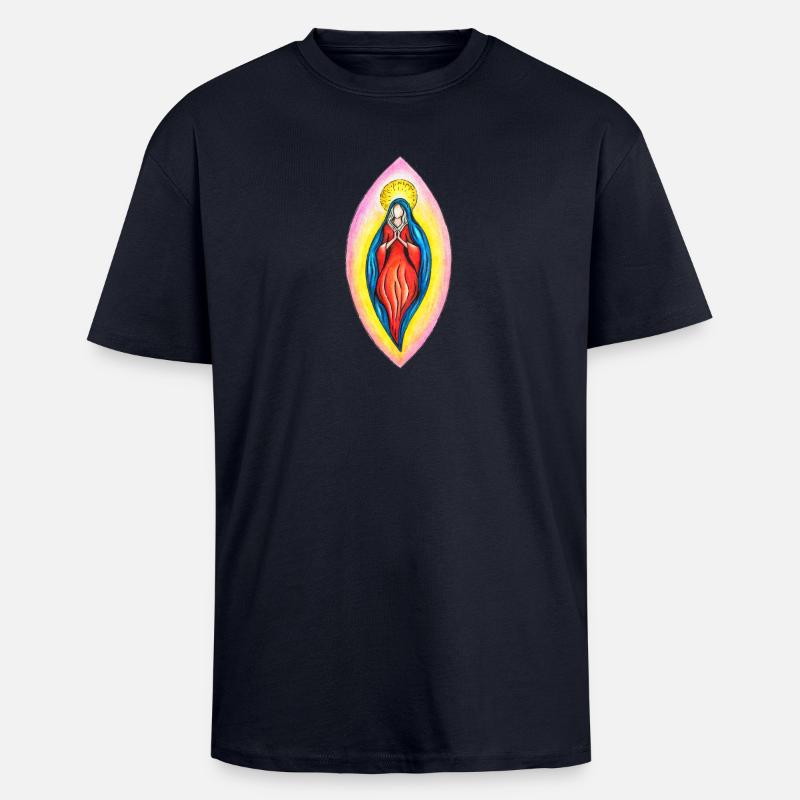 Vulva Maria - Oversized Heavyweight Unisex T-Shirt - French Navy