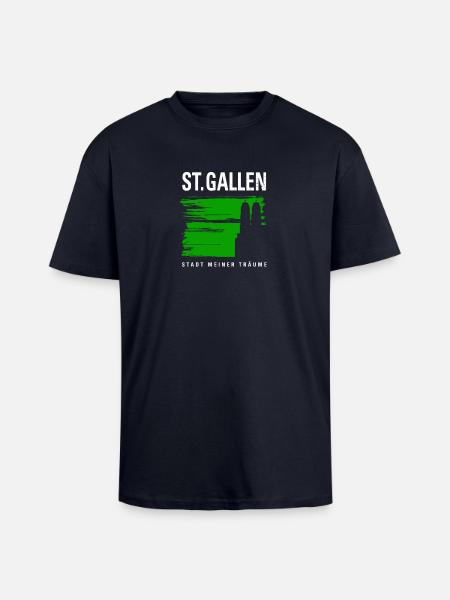 St.Gallen mit Münster - Oversized Heavyweight Unisex T-Shirt - French Navy