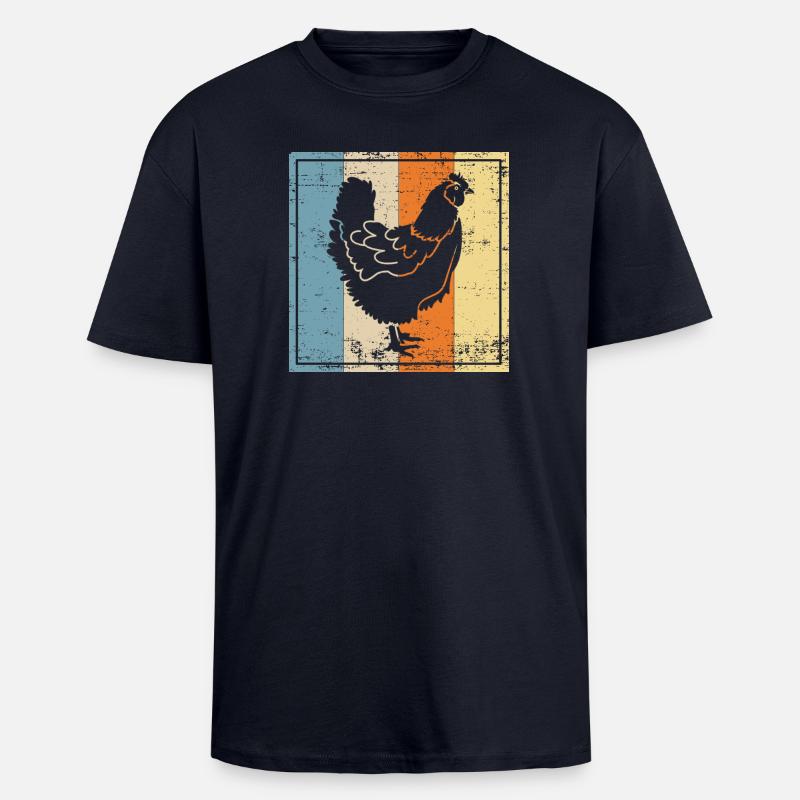 Huhn - Oversized Heavyweight Unisex T-Shirt - French Navy