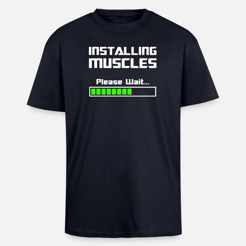Installing Muscles Installer des muscles - T-shirt unisexe oversize épais - bleu marine