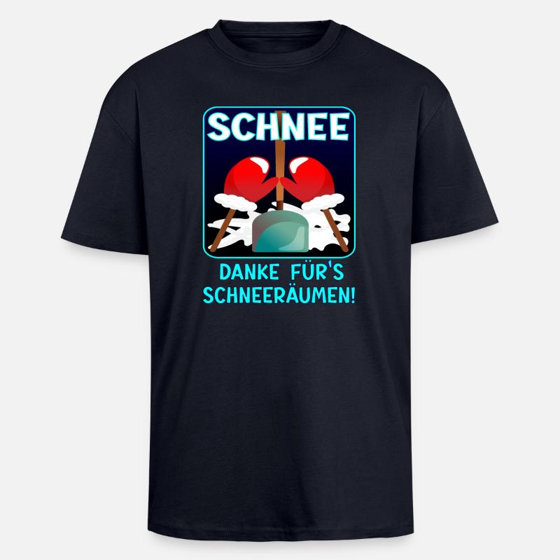 Danke SCHNEERÄUMEN WINTER - Oversized Heavyweight Unisex T-Shirt - French Navy