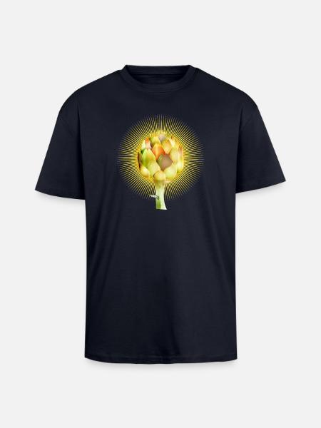 artichaut radieux aux couleurs fraîches - T-shirt unisexe oversize épais - bleu marine