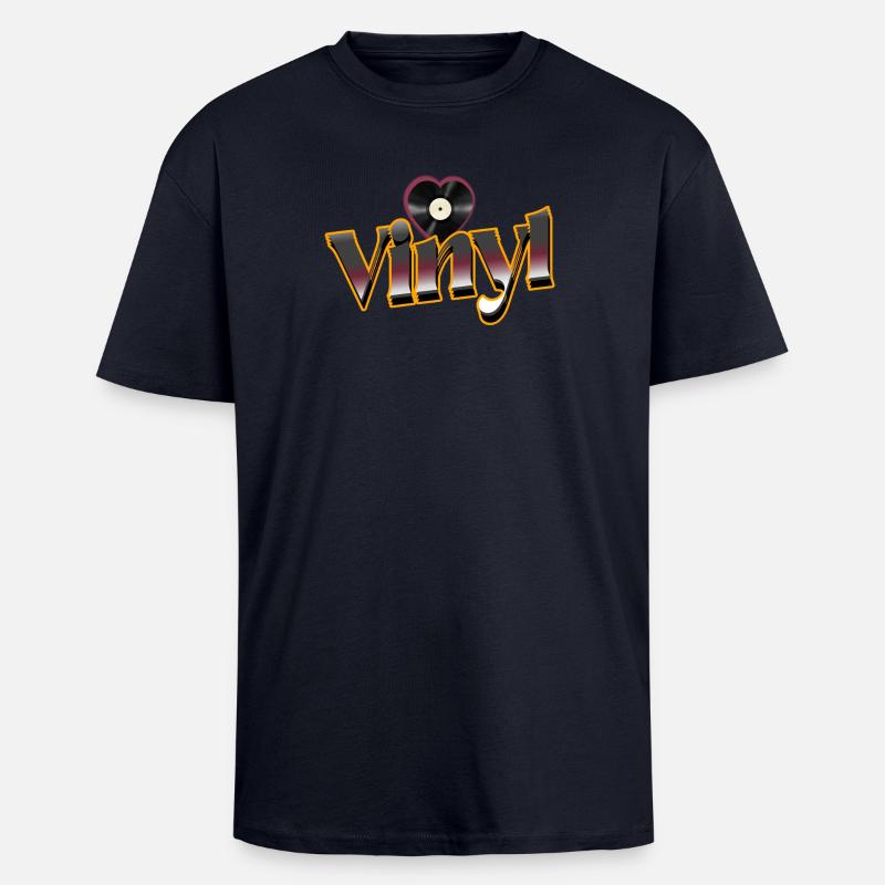Vinyl Liebe - Oversized Heavyweight Unisex T-Shirt - French Navy