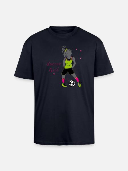 Soccer Girl, Fußball - Oversized Heavyweight Unisex T-Shirt - French Navy