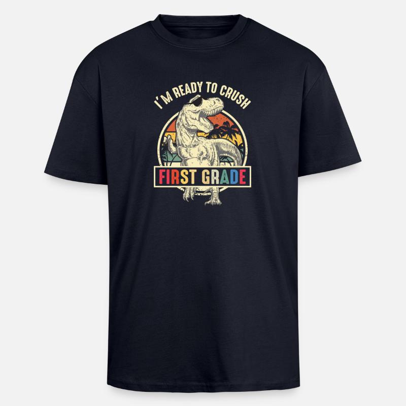 T-Rex First Friend Lively Style - Unisex Oversized Heavyweight T-shirt - french navy