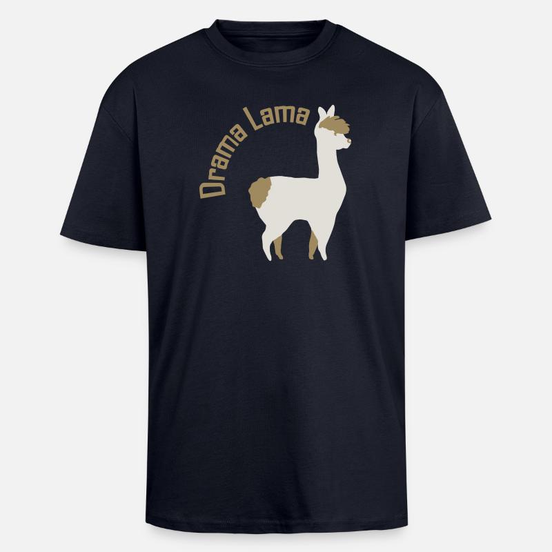 Dramalama - Oversized Heavyweight Unisex T-Shirt - French Navy