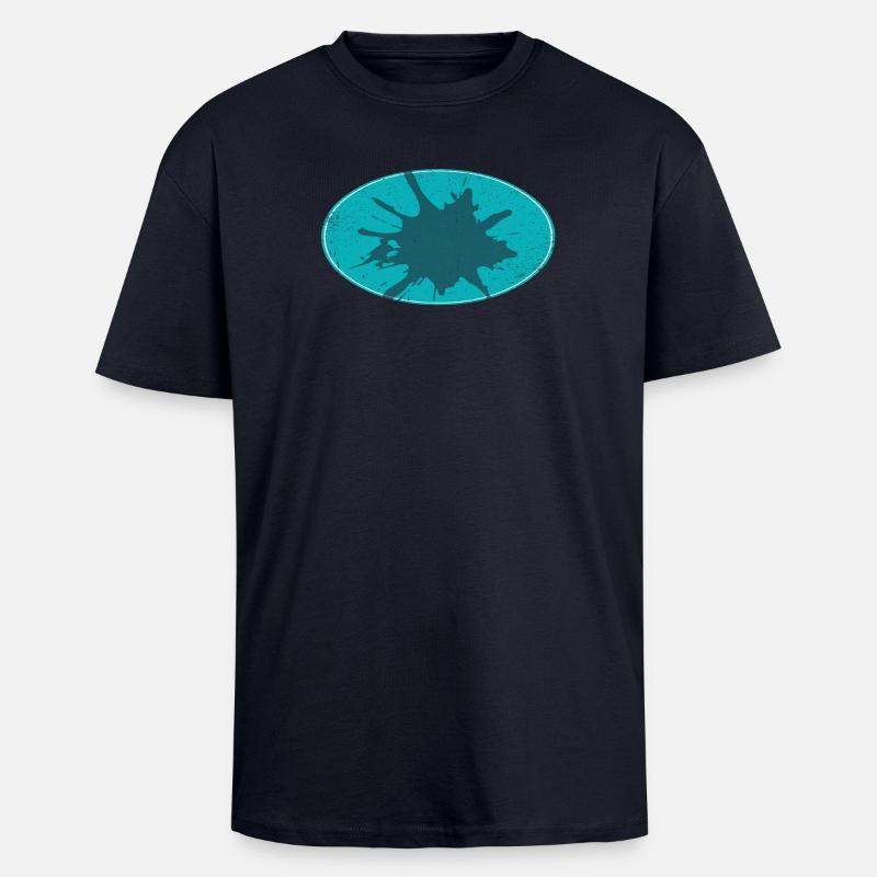 Oval Flash Background schmutzing - Unisex Oversized Heavyweight T-shirt - french navy