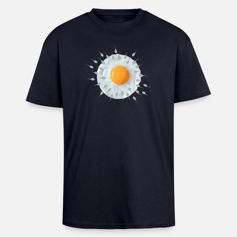 Breakfast egg - Unisex Oversized Heavyweight T-shirt - french navy