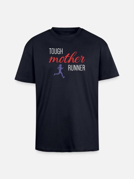 Tough Mother Runner - Oversized Heavyweight Unisex T-Shirt - French Navy