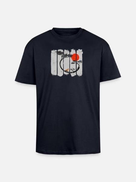 Kitsune - Oversized Heavyweight Unisex T-Shirt - French Navy