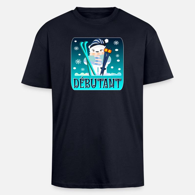WINTER - Anfänger - SKI - BÄR - Oversized Heavyweight Unisex T-Shirt - French Navy