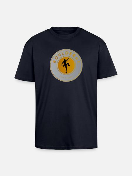 Bouldern: Kletter-Silhouette, Boulder-King - Oversized Heavyweight Unisex T-Shirt - French Navy