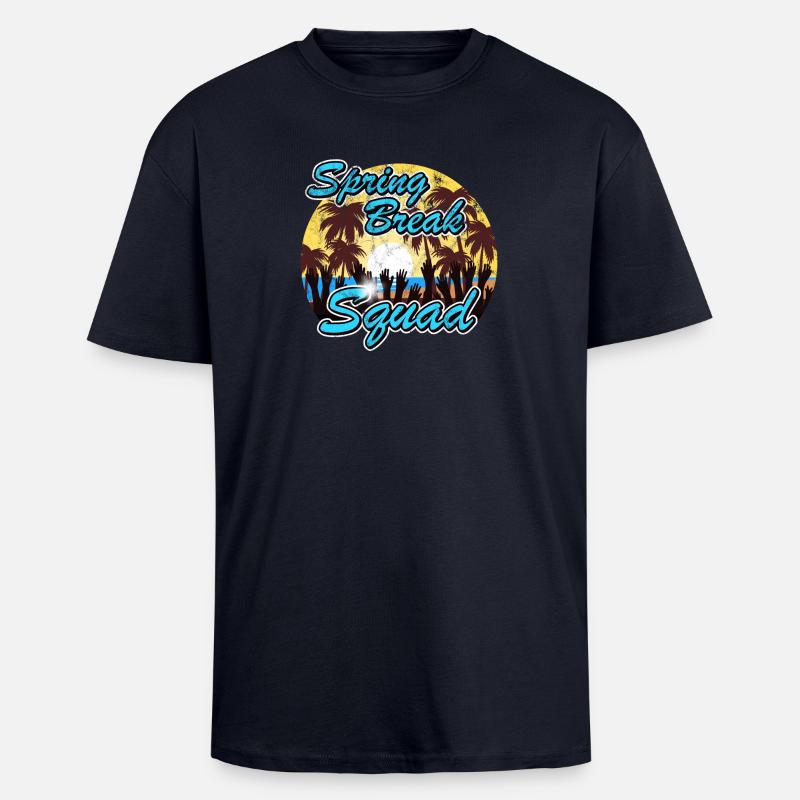 Spring Break Squad - Oversized Heavyweight Unisex T-Shirt - French Navy
