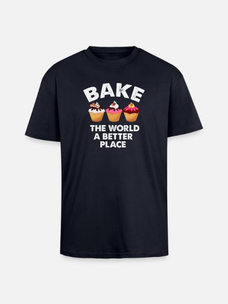 Cupcake-Dekoration mit motivierender Botschaft - Oversized Heavyweight Unisex T-Shirt - French Navy