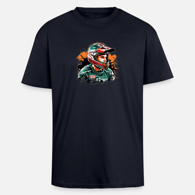Rennfahrer Farbexplosion - Oversized Heavyweight Unisex T-Shirt - French Navy