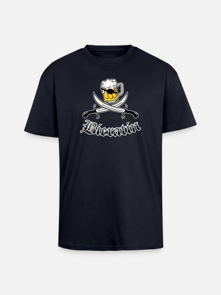 Bier & Piratin = Bieratin - Oversized Heavyweight Unisex T-Shirt - French Navy
