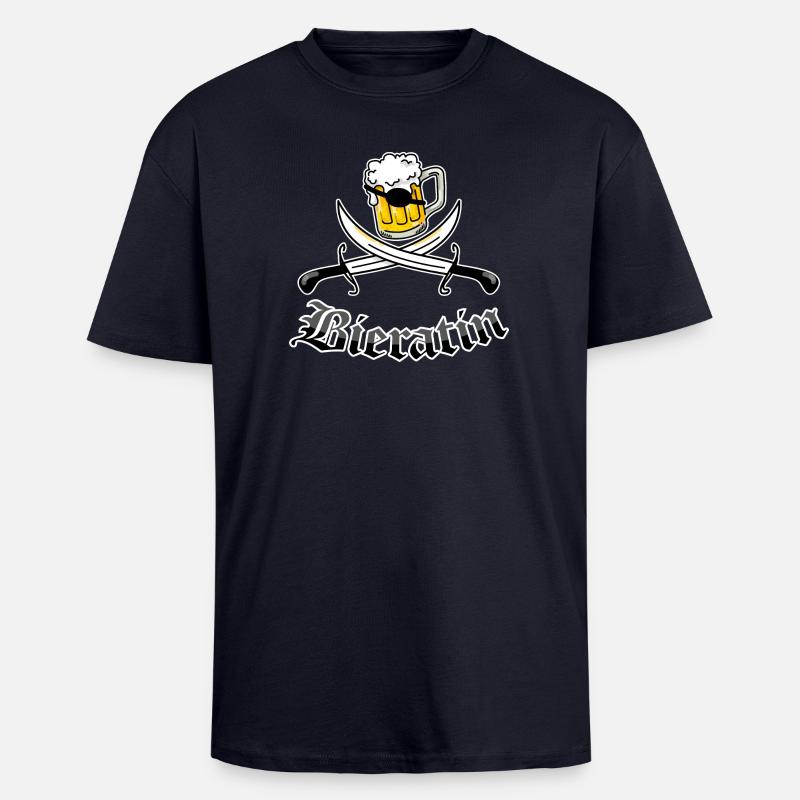 Bier & Piratin = Bieratin - Oversized Heavyweight Unisex T-Shirt - French Navy