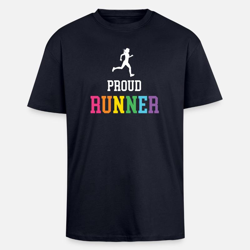 Fier coureur LGBT - T-shirt unisexe oversize épais - bleu marine