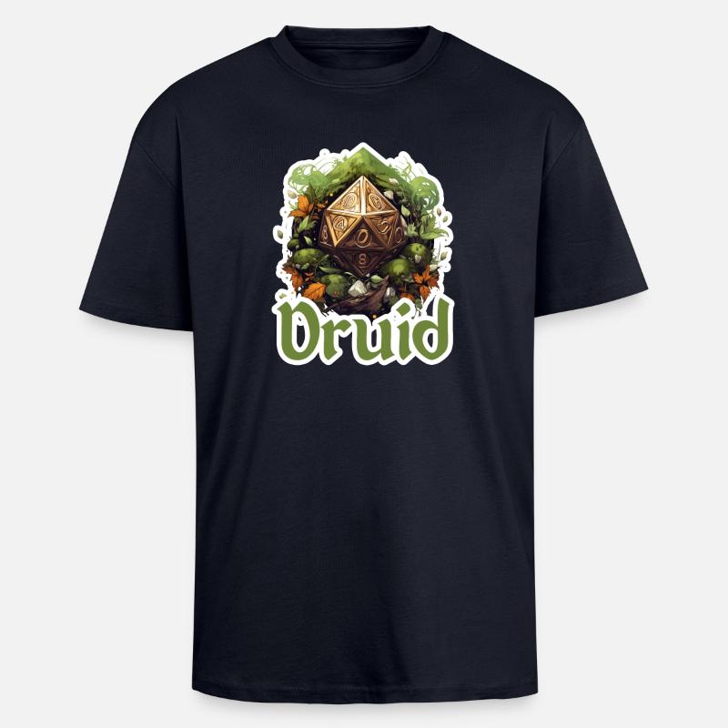 Druide mit W20 – Fantasy RPG Design - Oversized Heavyweight Unisex T-Shirt - French Navy