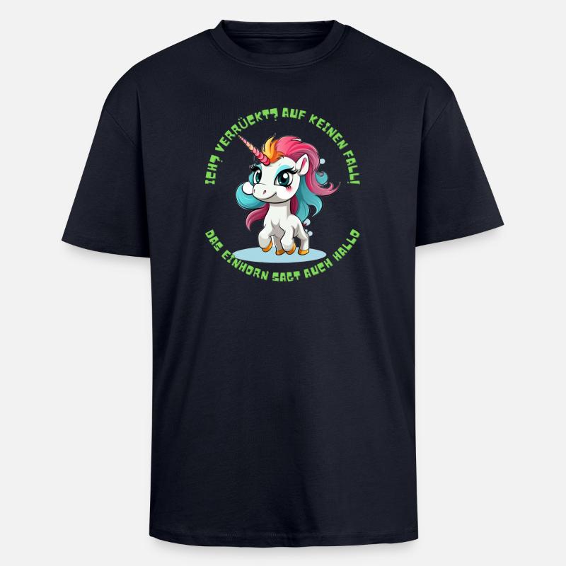 Niedlicher Einhorn Spruch - Oversized Heavyweight Unisex T-Shirt - French Navy