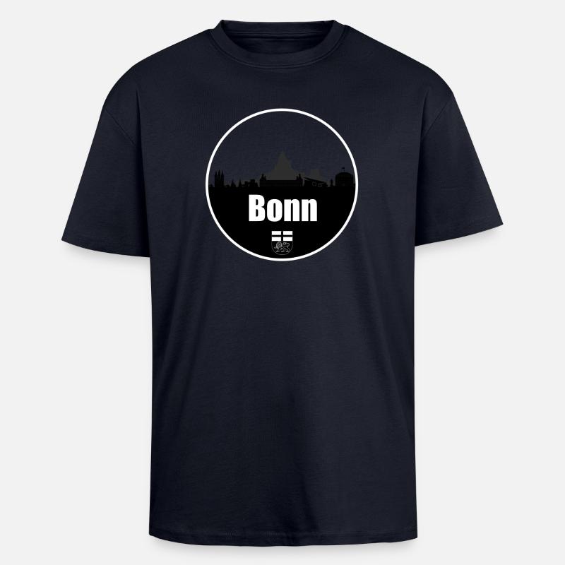 Bonn Transparenz Skyline - Oversized Heavyweight Unisex T-Shirt - French Navy