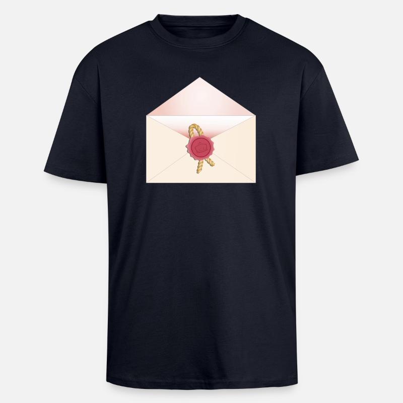 geöffneter Briefumschlag mit Siegel - Oversized Heavyweight Unisex T-Shirt - French Navy