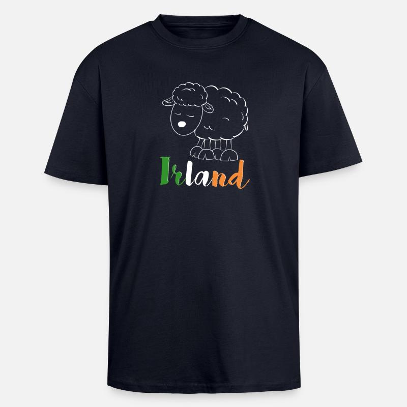 Irland Schaf (bunte Version) - Oversized Heavyweight Unisex T-Shirt - French Navy