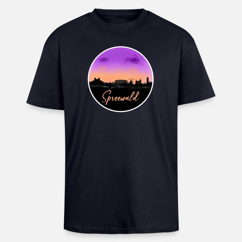 Spreewald Finline Skyline - Oversized Heavyweight Unisex T-Shirt - French Navy