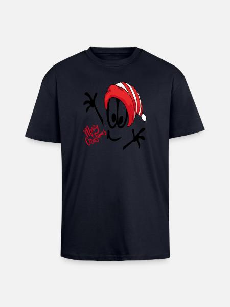 Weihnachtsmann Merry Christmas Comic - Oversized Heavyweight Unisex T-Shirt - French Navy