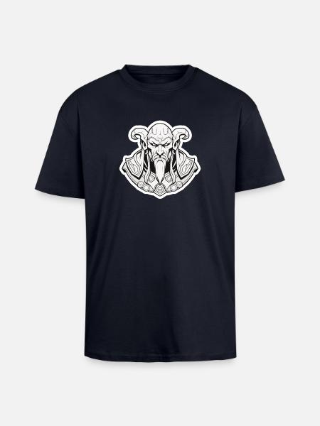 Dark Wizard Crest Fantasy RPG Shirt - Unisex Oversized Heavyweight T-shirt - french navy