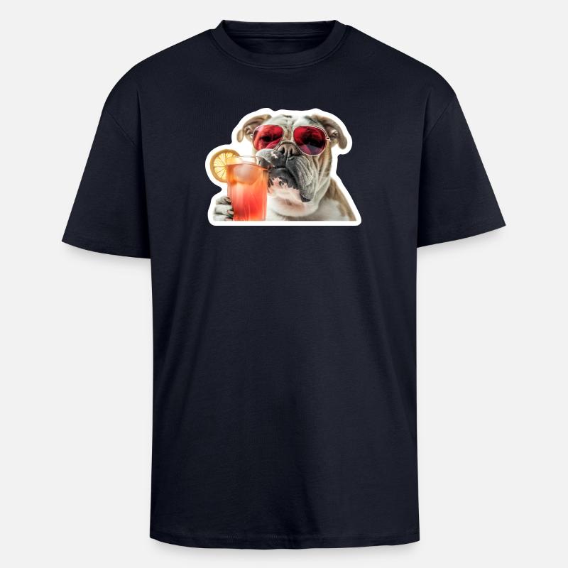 bully drinking cocktail - Unisex Oversized Heavyweight T-shirt - french navy