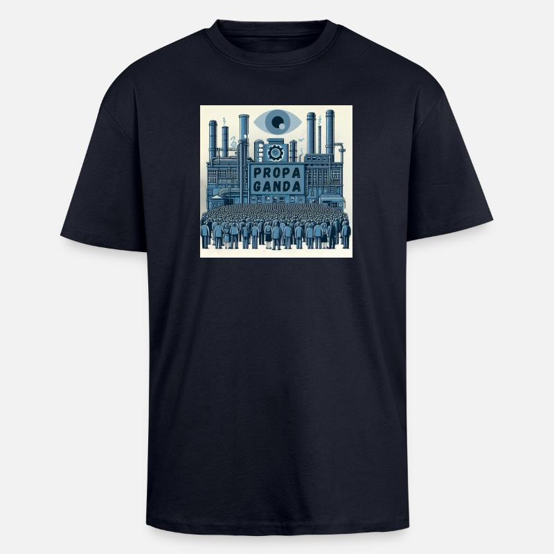 Propaganda - Oversized Heavyweight Unisex T-Shirt - French Navy