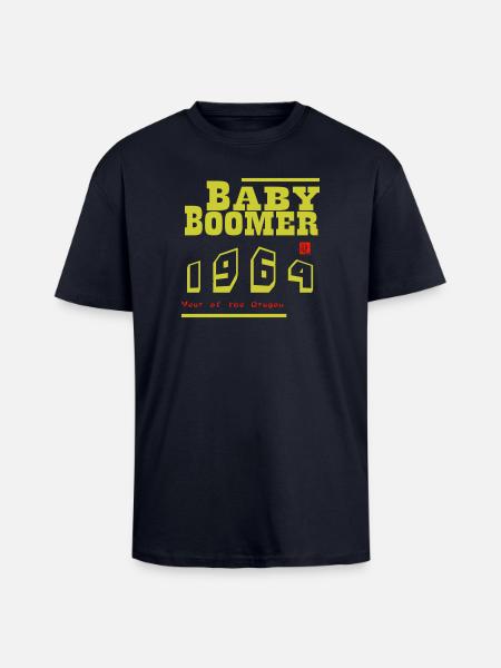 Baby Boomer 1964 - Oversized Heavyweight Unisex T-Shirt - French Navy