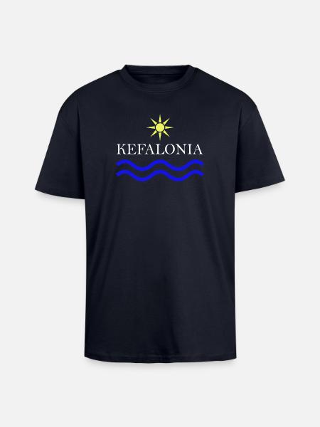 KEFALONIA-Greece Sun Water - Unisex Oversized Heavyweight T-shirt - french navy
