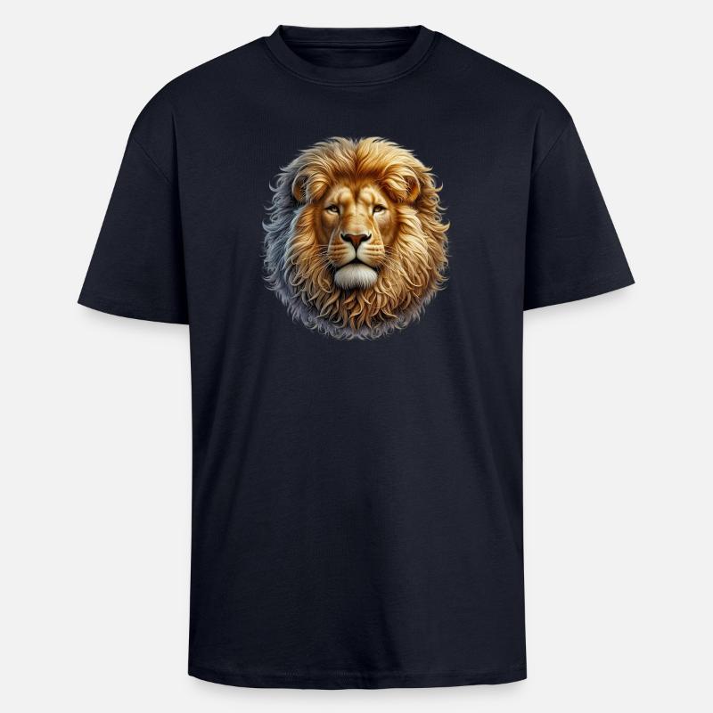 Löwe - Oversized Heavyweight Unisex T-Shirt - French Navy