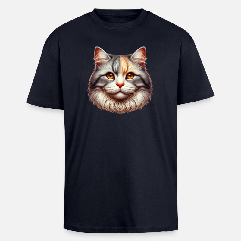 Katze - Oversized Heavyweight Unisex T-Shirt - French Navy