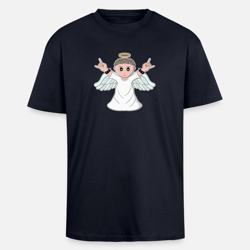 Harte Musik liebender Engel - Oversized Heavyweight Unisex T-Shirt - French Navy