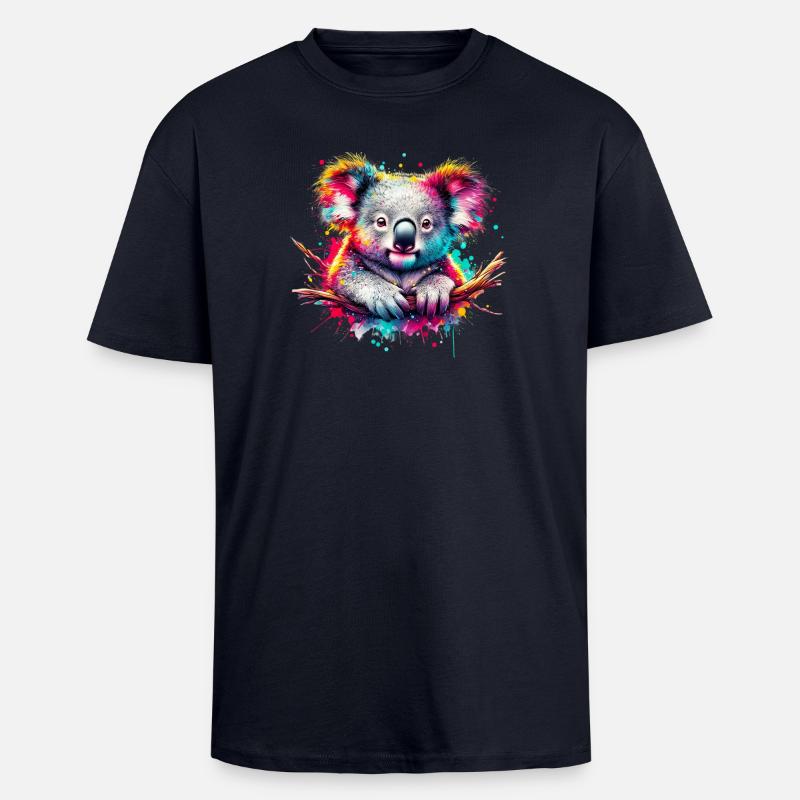 Koala - Oversized Heavyweight Unisex T-Shirt - French Navy