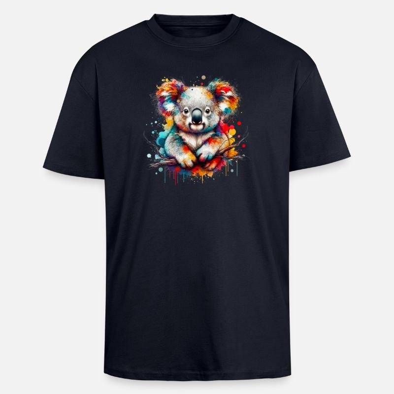 Koala - T-shirt unisexe oversize épais - bleu marine