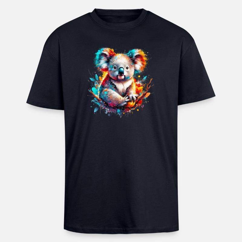 Koala - T-shirt unisexe oversize épais - bleu marine