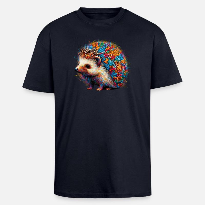 Hedgehog - Unisex Oversized Heavyweight T-shirt - french navy