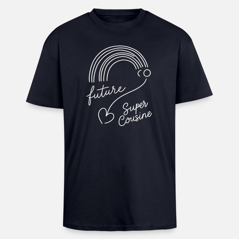 annonce grossesse future super cousine - T-shirt unisexe oversize épais - bleu marine